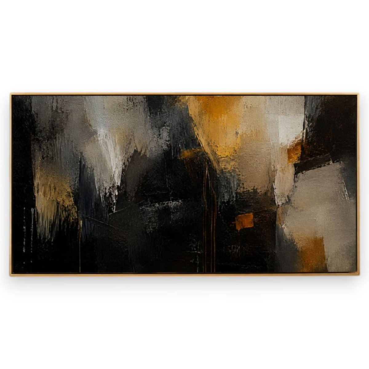 Urban Eclipse: Textured Dark Industrial Wall Decor (48 x 24 Inches)