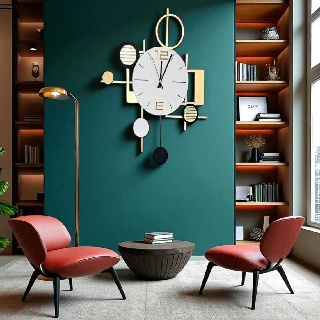 Urban Sync:Contemporary Wall Clock (19 x 15 Inches)