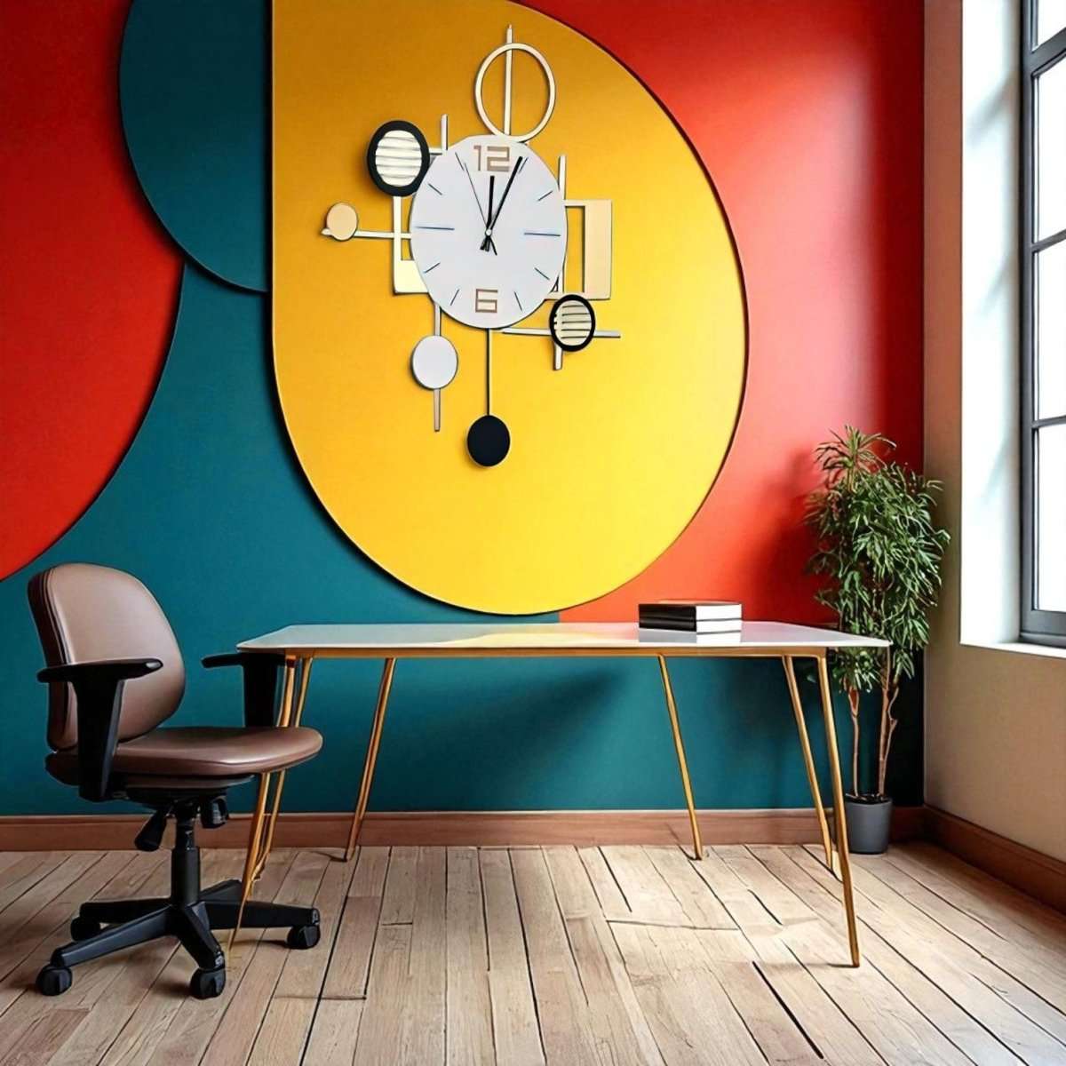 Urban Sync:Contemporary Wall Clock (19 x 15 Inches)