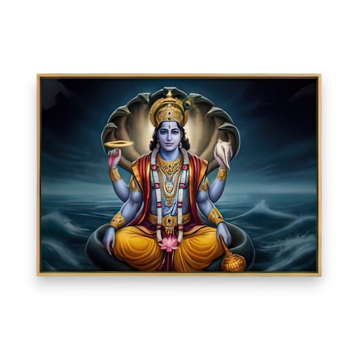 Vaikuntha Resonance: Lord Vishnu on Sheshanaga Canvas