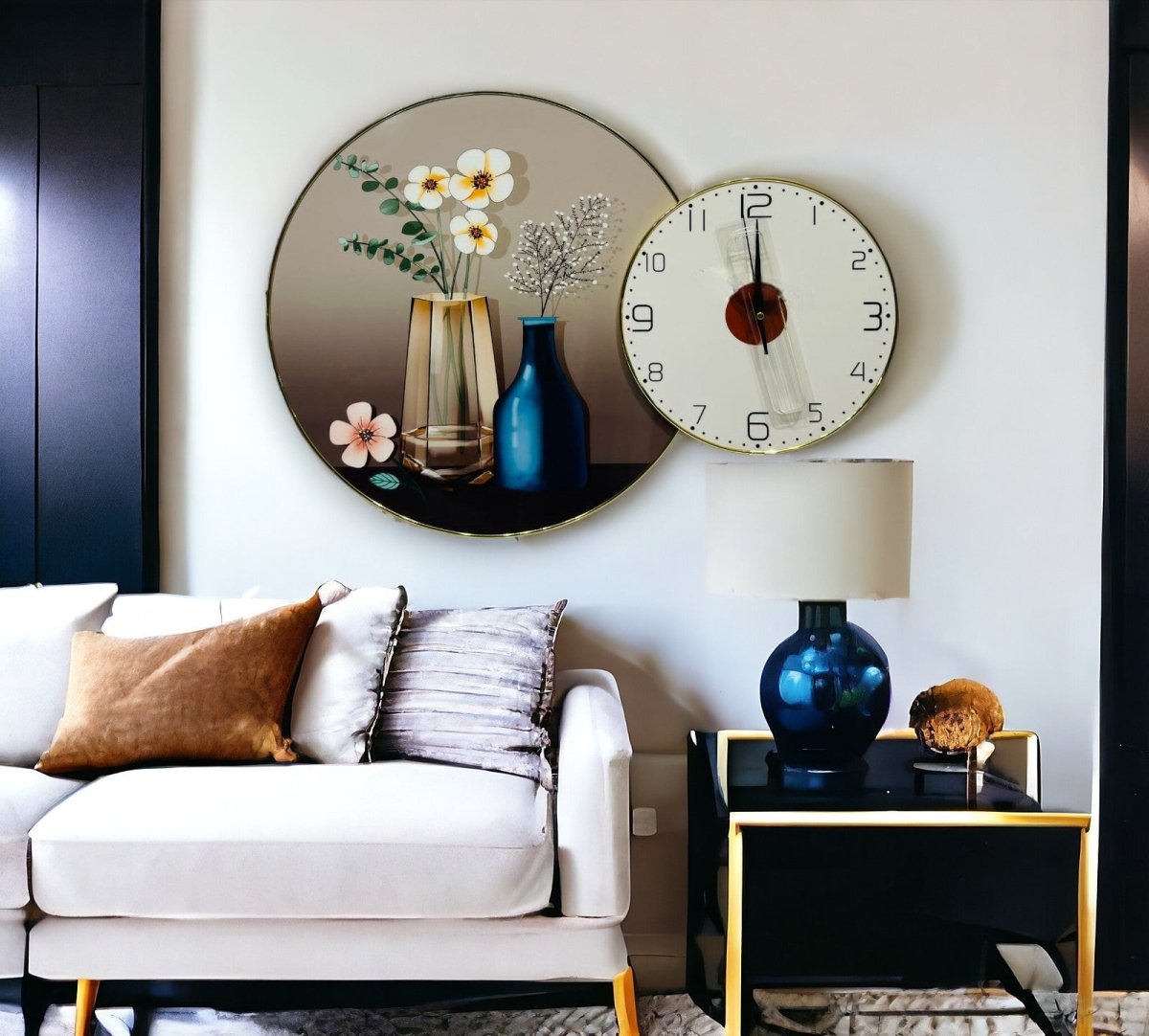 Vase Frame with Crystal Wall Clock (24 x 16 Inches)