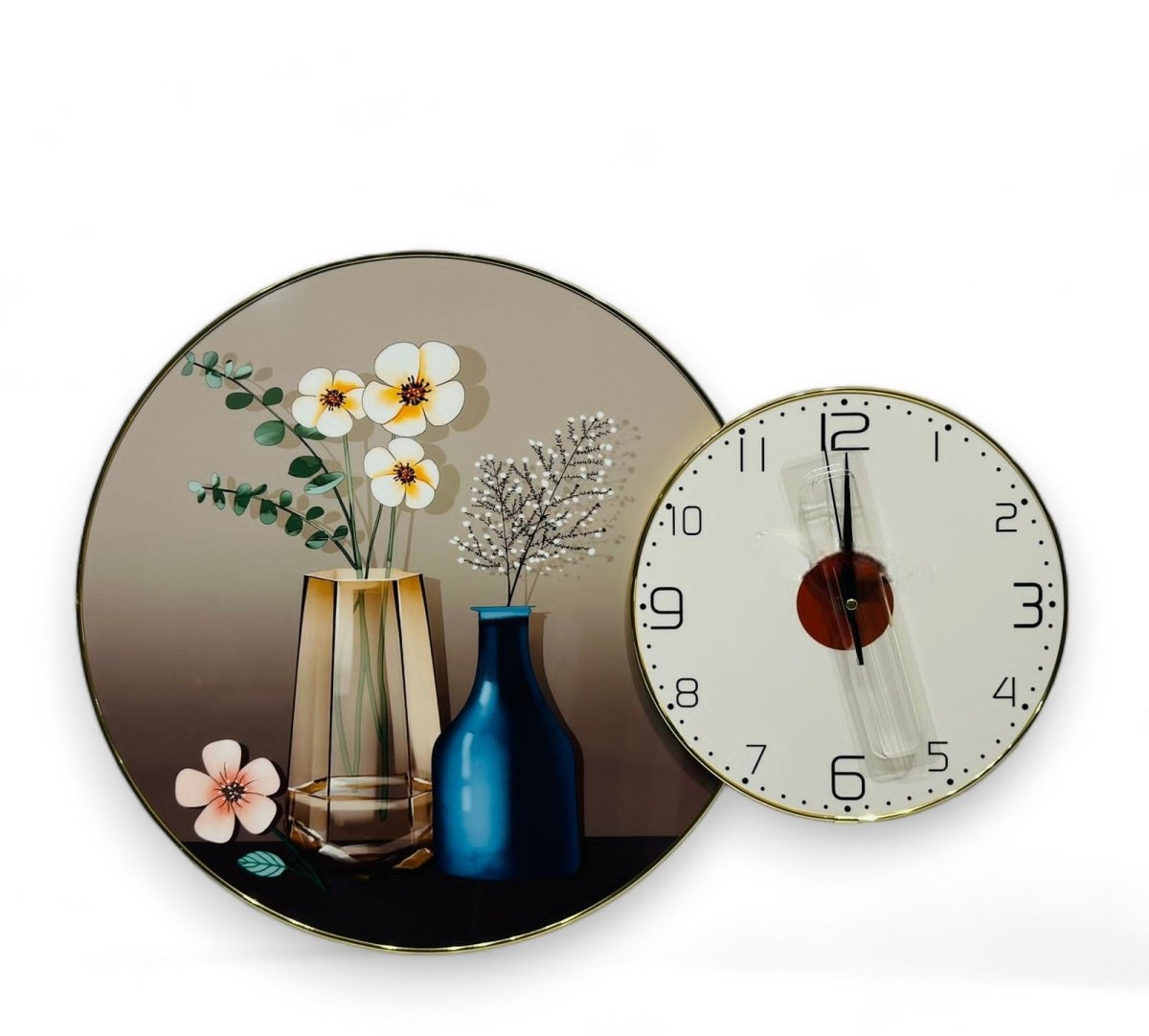 Vase Frame with Crystal Wall Clock (24 x 16 Inches)