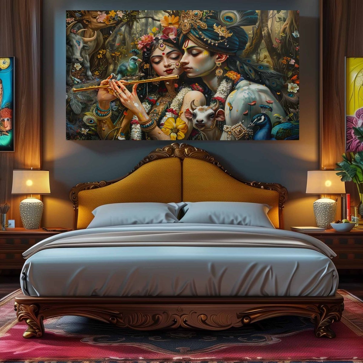 Venu Gopala and Radha: Melody of Devotion (36 x 24 Inches)