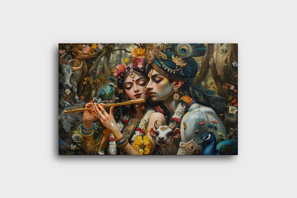 Venu Gopala and Radha: Melody of Devotion (36 x 24 Inches)
