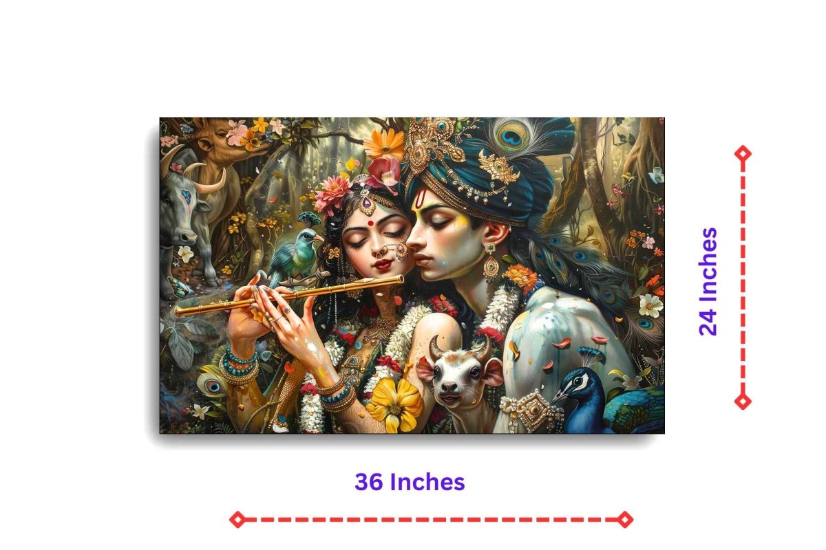 Venu Gopala and Radha: Melody of Devotion (36 x 24 Inches)