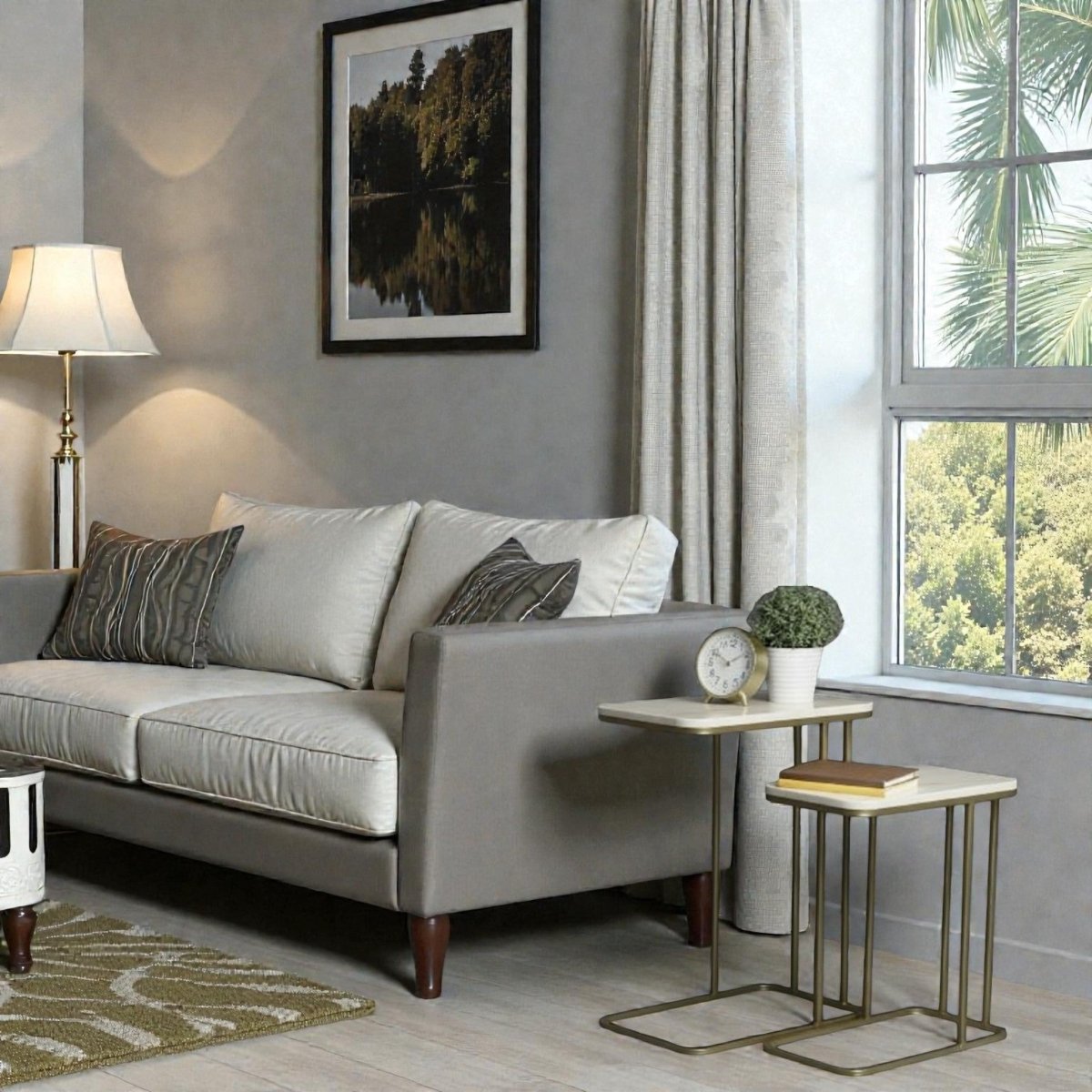 Veridian Modern Brass Side Tables (set of 2)