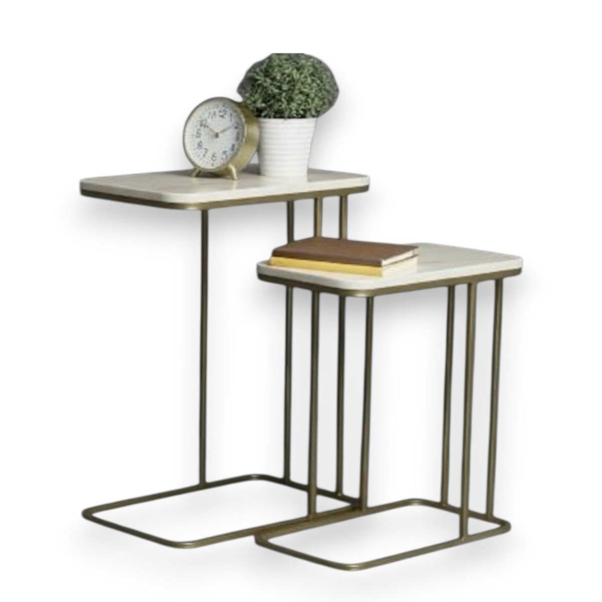 Veridian Modern Brass Side Tables (set of 2)