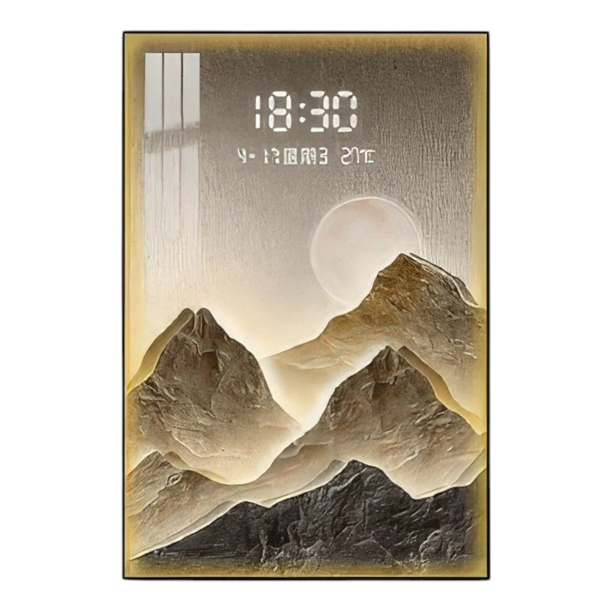 Vertical Digital Display Moonscape Timepiece Decor (40 x 90 CM)