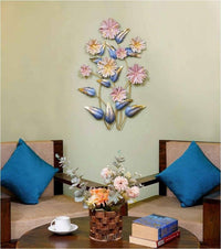 Thumbnail for Vertical Metal Flower Wall Sculpture - Artistic Floral Artwork for Bedroom, Hall & Office (41 x 27 Inches)