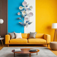 Thumbnail for Vertical Metal Flower Wall Sculpture - Artistic Floral Artwork for Bedroom, Hall & Office (41 x 27 Inches)