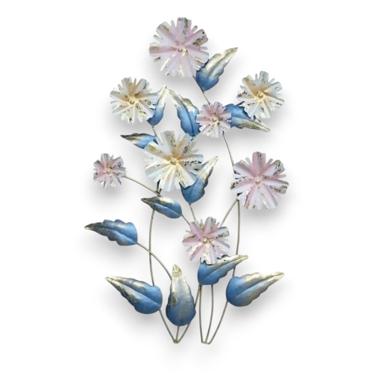 Vertical Metal Flower Wall Sculpture - Artistic Floral Artwork for Bedroom, Hall & Office (41 x 27 Inches)