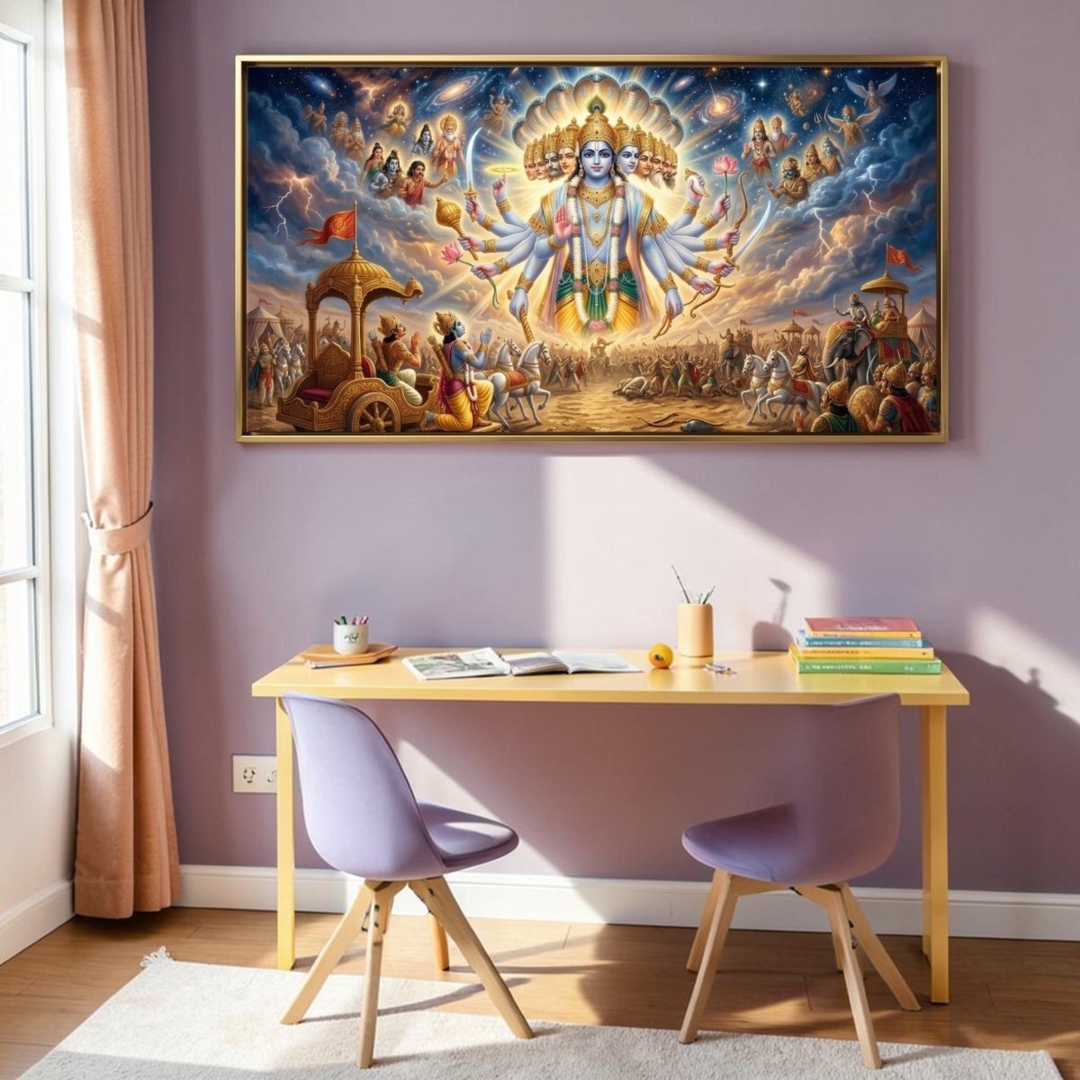 Vishwaroopa Darshan: Anant Koti Brahmand: The Lord of Billions of Universes (48 x 26 Inches)