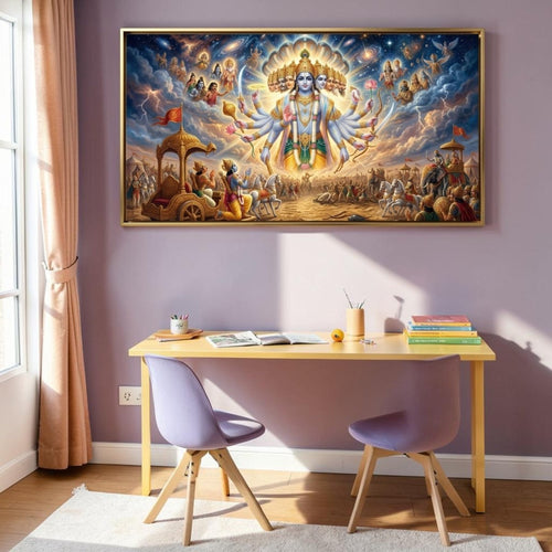 Vishwaroopa Darshan: Anant Koti Brahmand: The Lord of Billions of Universes (48 x 26 Inches)