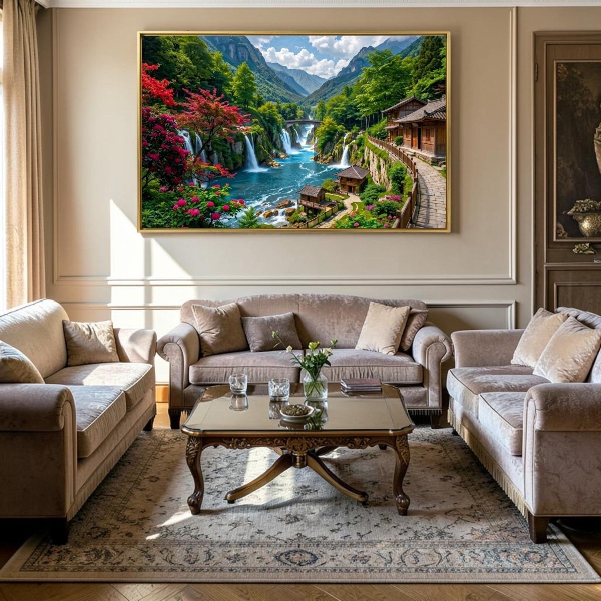 Waterfall: Petals and Plunge: The Hidden Valley (36 x 24 Inches)