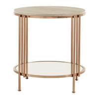 Thumbnail for West Elm Trapezoid Marble Top Side Table