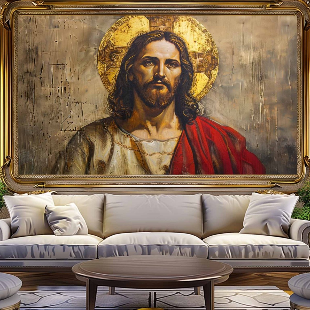 Yeshua: Beneath The Cross Canvas Wall Painting (36 x 24 Inches)