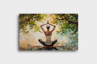 Thumbnail for Yoga: Breathing with the Leaves Canvas Wall Painting (36 x 24 Inches)