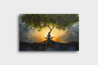 Thumbnail for Yoga: Rooted in Stillness Canvas Wall Painting (36 x 24 Inches)