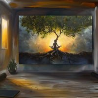 Thumbnail for Yoga: Rooted in Stillness Canvas Wall Painting (36 x 24 Inches)