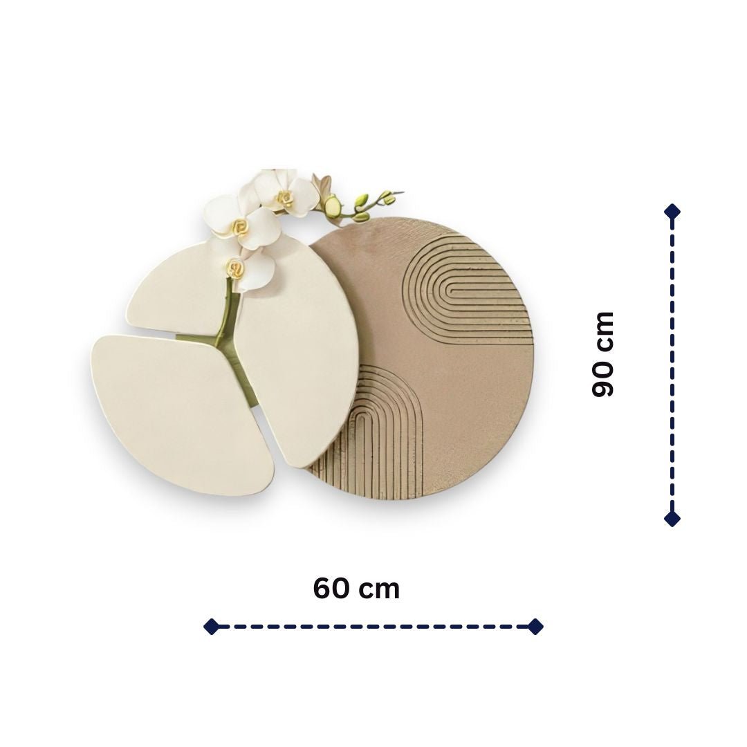 Zen - Inspired Orchid & Sand Garden Wall Decor (60 x 90 CM)