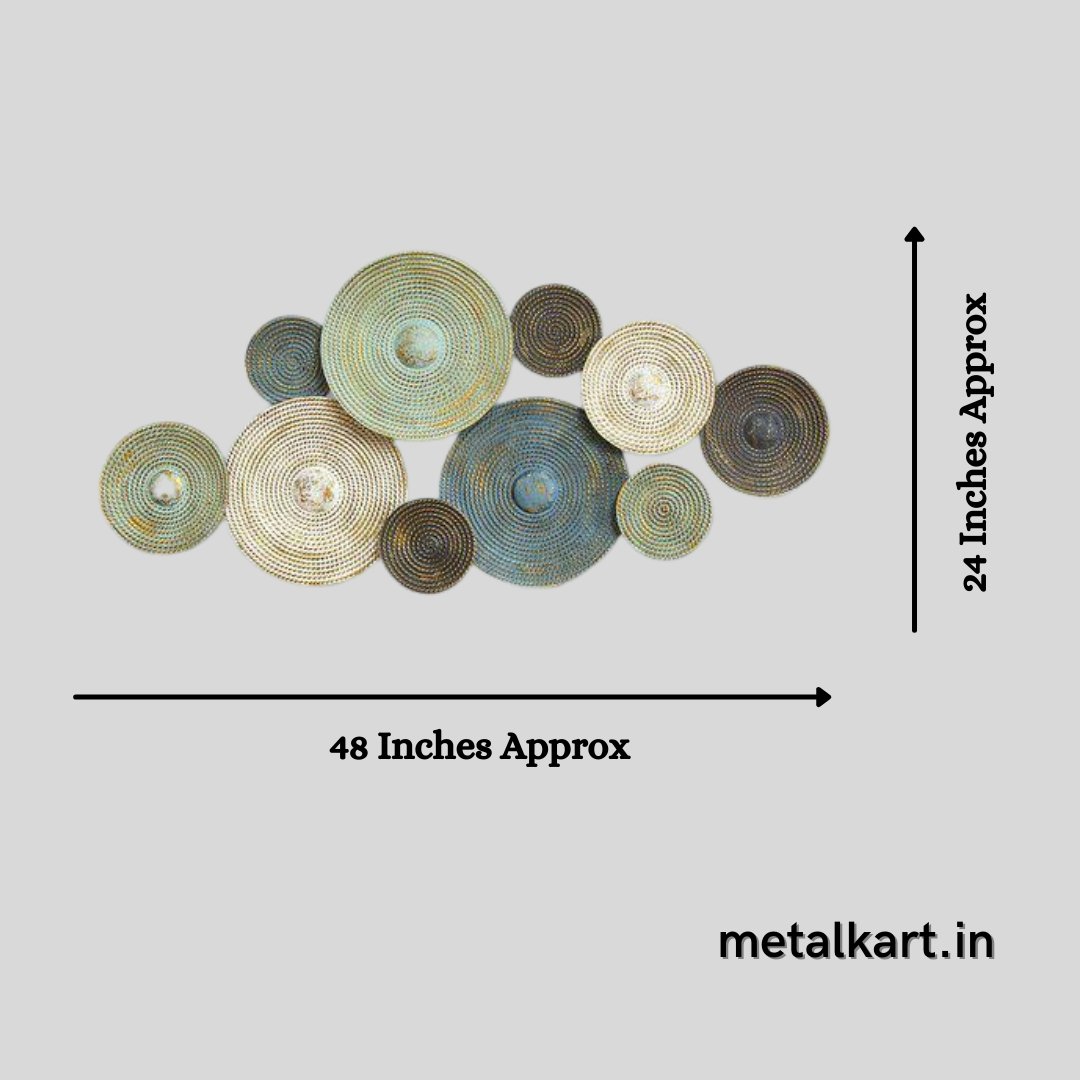 10 simple Metallic self design circular plates (48 x 24 Inches)