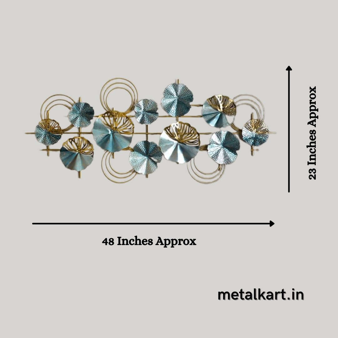 11 circular metallic plates wall mounted design (48 x 23 Inches)