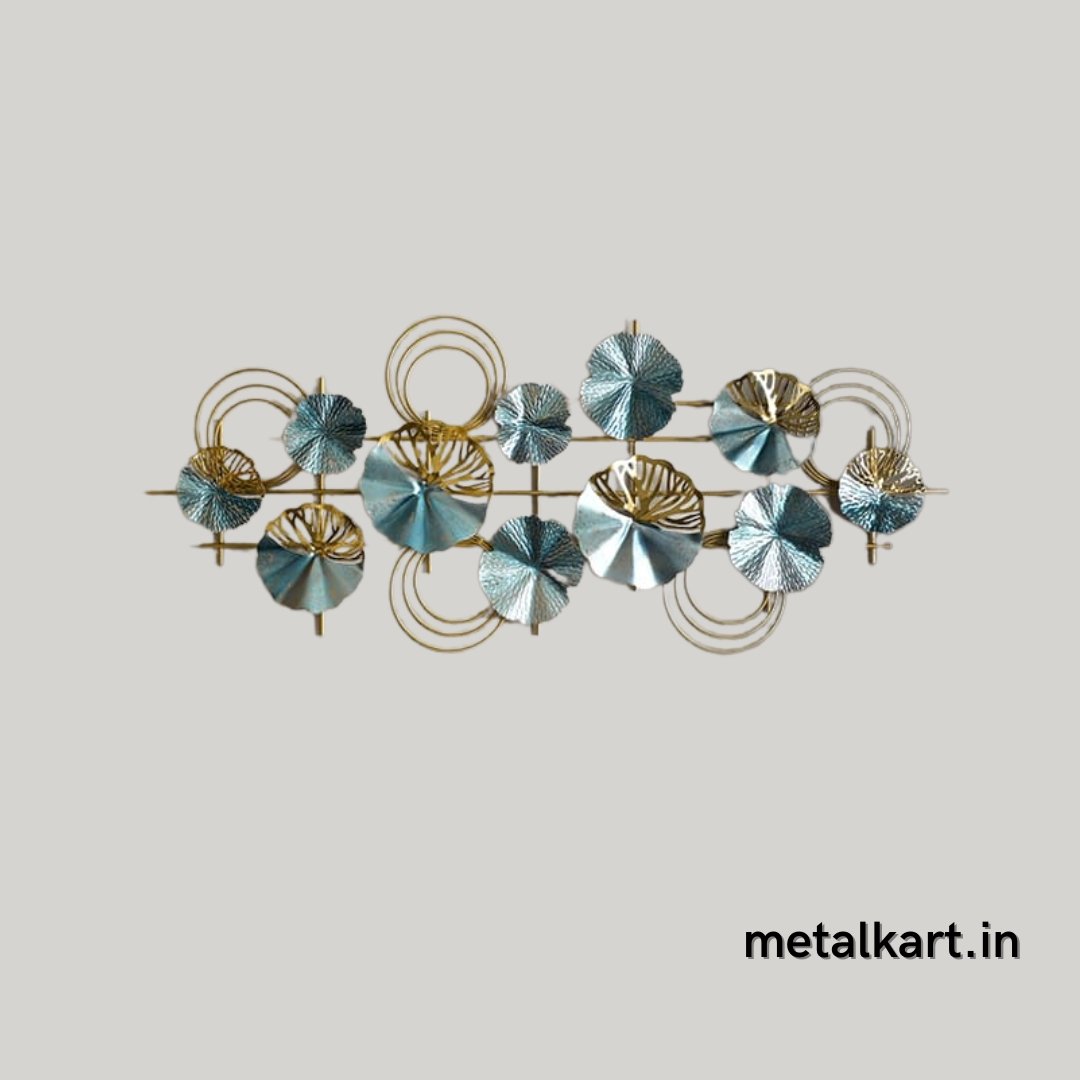 11 circular metallic plates wall mounted design (48 x 23 Inches)