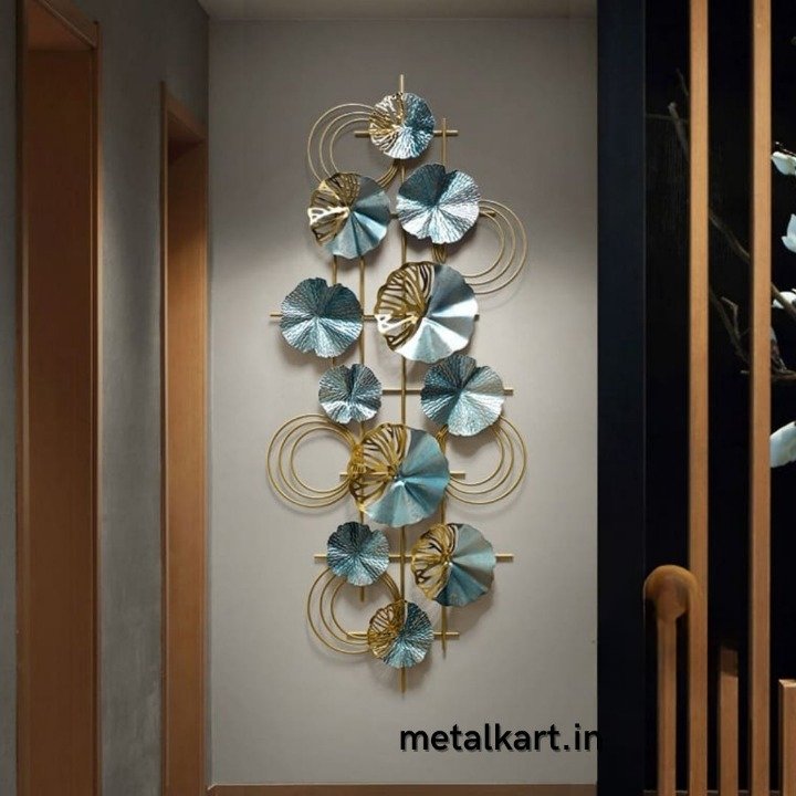 11 circular metallic plates wall mounted design (48 x 23 Inches)
