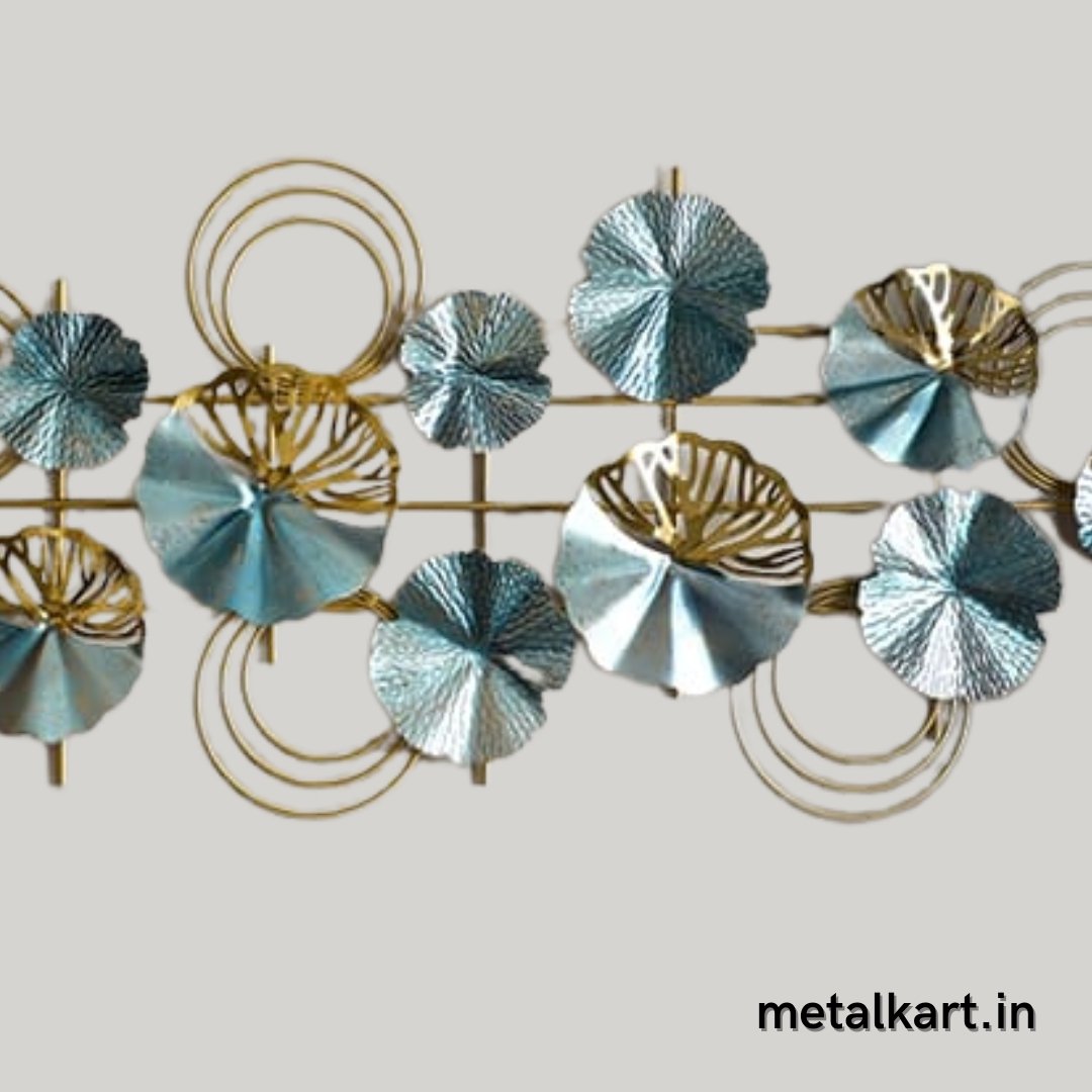 11 circular metallic plates wall mounted design (48 x 23 Inches)