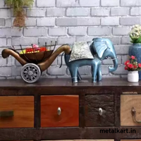 Thumbnail for Metallic Blue Elephant Trolly For living room (22*18*04 Inches)