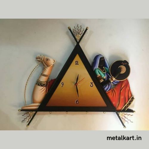 Metalkart special Rangeela Rajasthan wall clock (20 x 20 Inches)