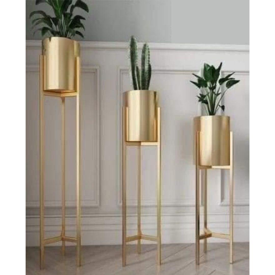 3 Planters set with stand (36, 30, 24 Inches)