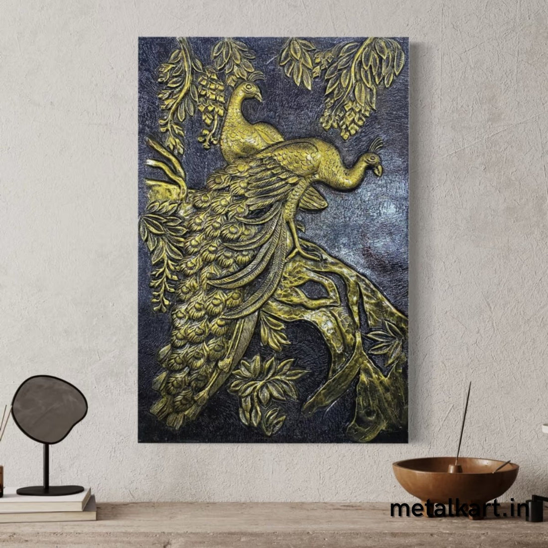 3D Peacock Wall Mural (36 x 24 Inches)