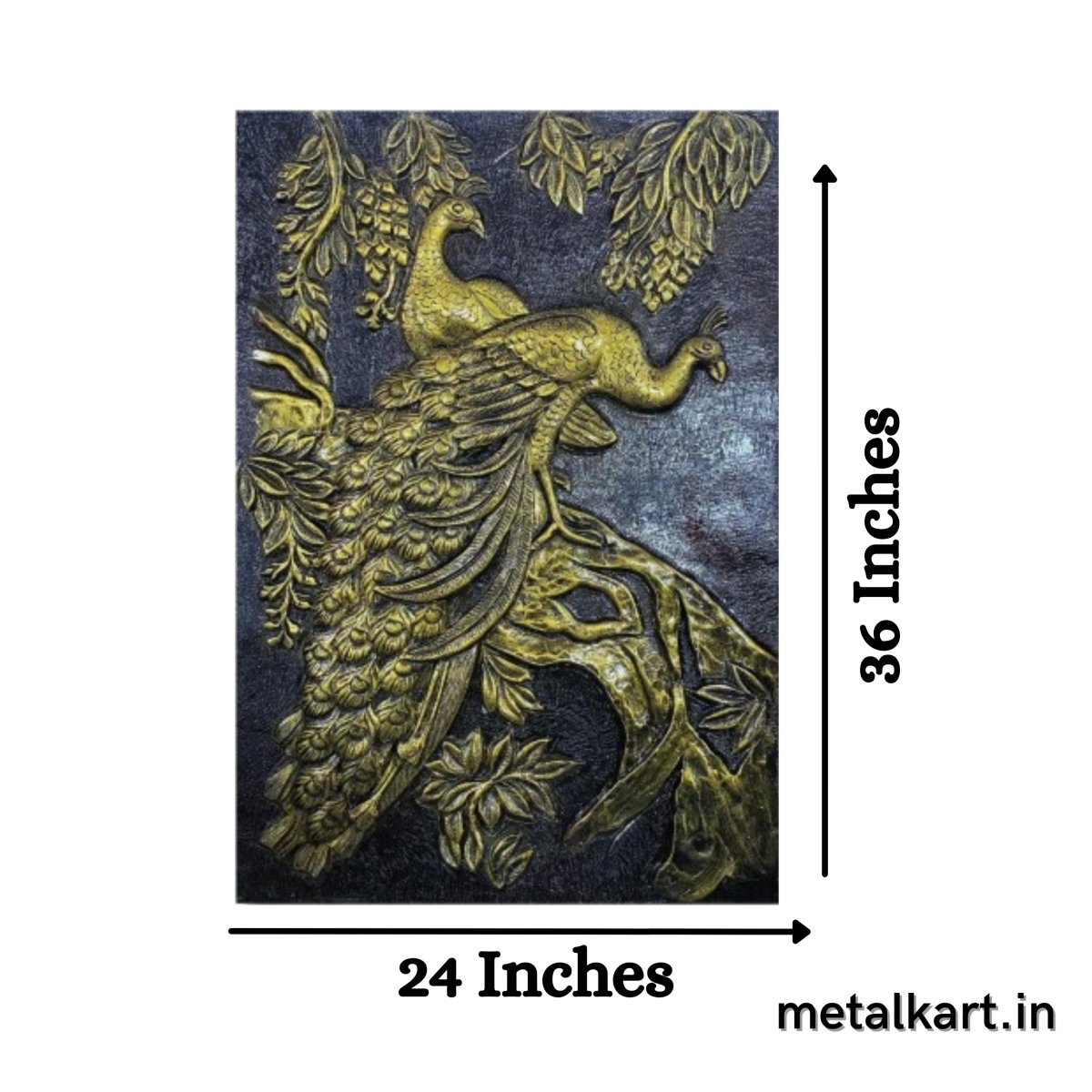 3D Peacock Wall Mural (36 x 24 Inches)
