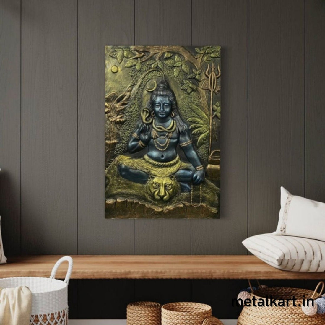 3D Shiv Mahadev Wall Sculpture (36 x 24 Inches)