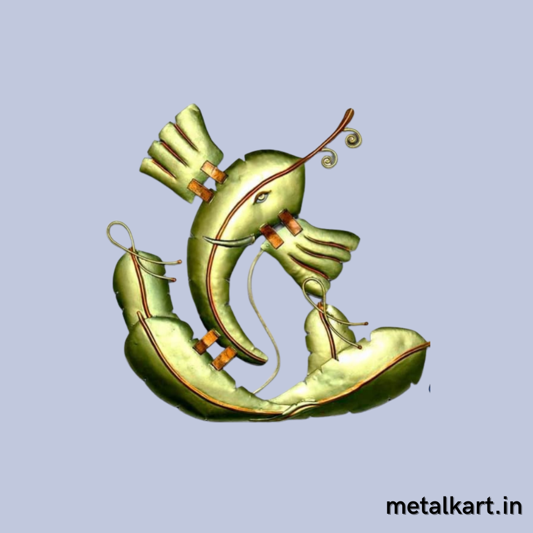 Metallic Parn Ganesh (24 x 24 Inches)