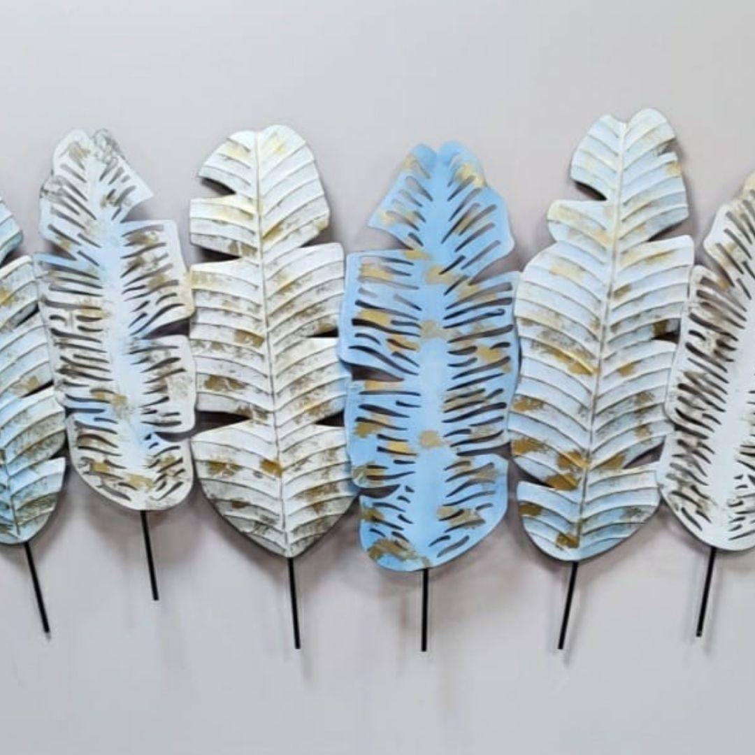 6 Mettalic Leaf Wall Decor (45 x 25 Inches)