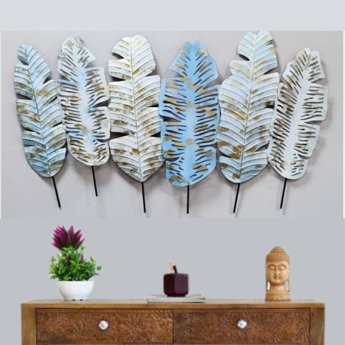 6 Mettalic Leaf Wall Decor (45 x 25 Inches)