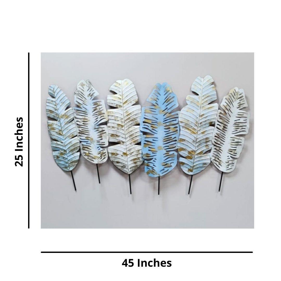 6 Mettalic Leaf Wall Decor (45 x 25 Inches)
