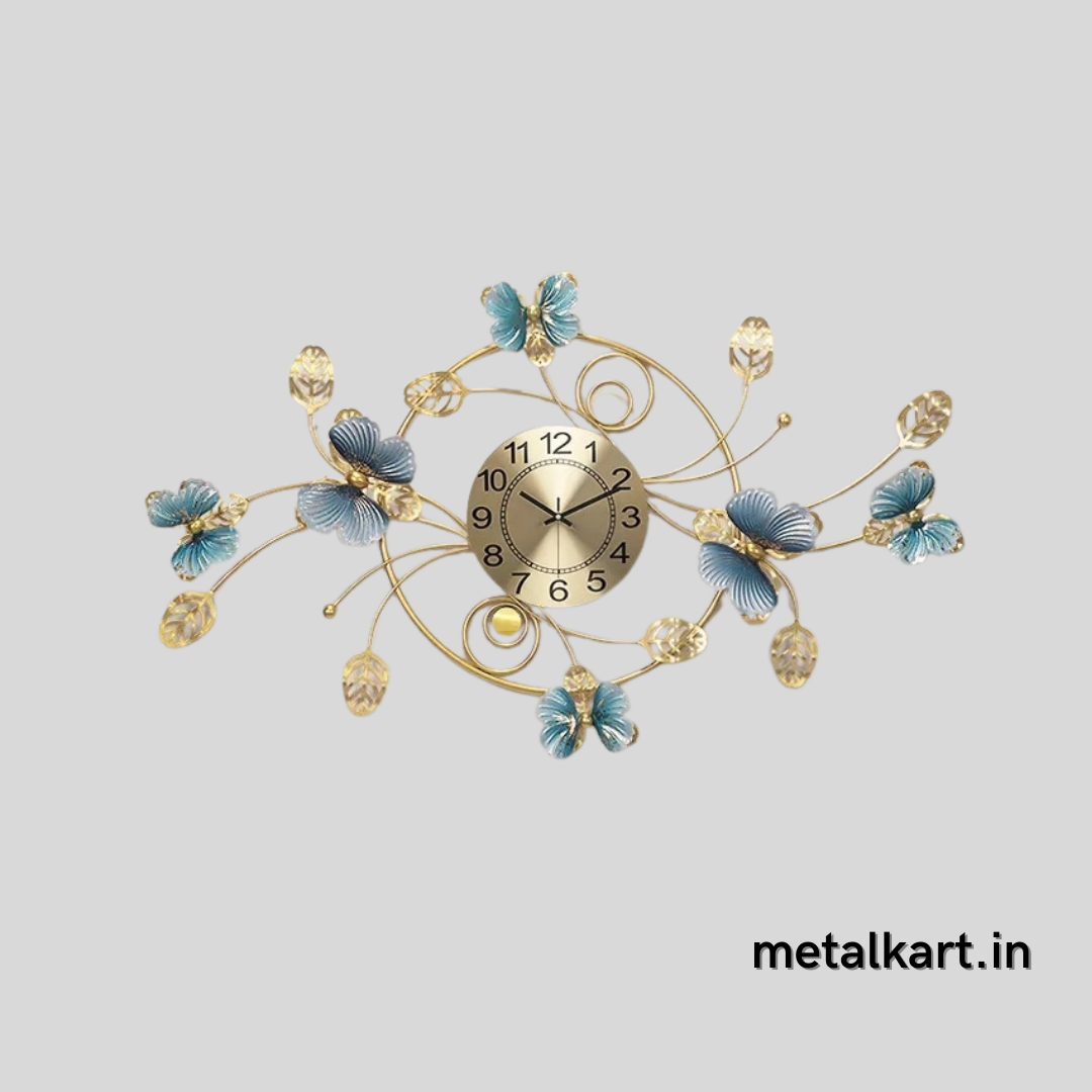 Metallic Butterfly ring designer Clock (48 x 30 Inches)