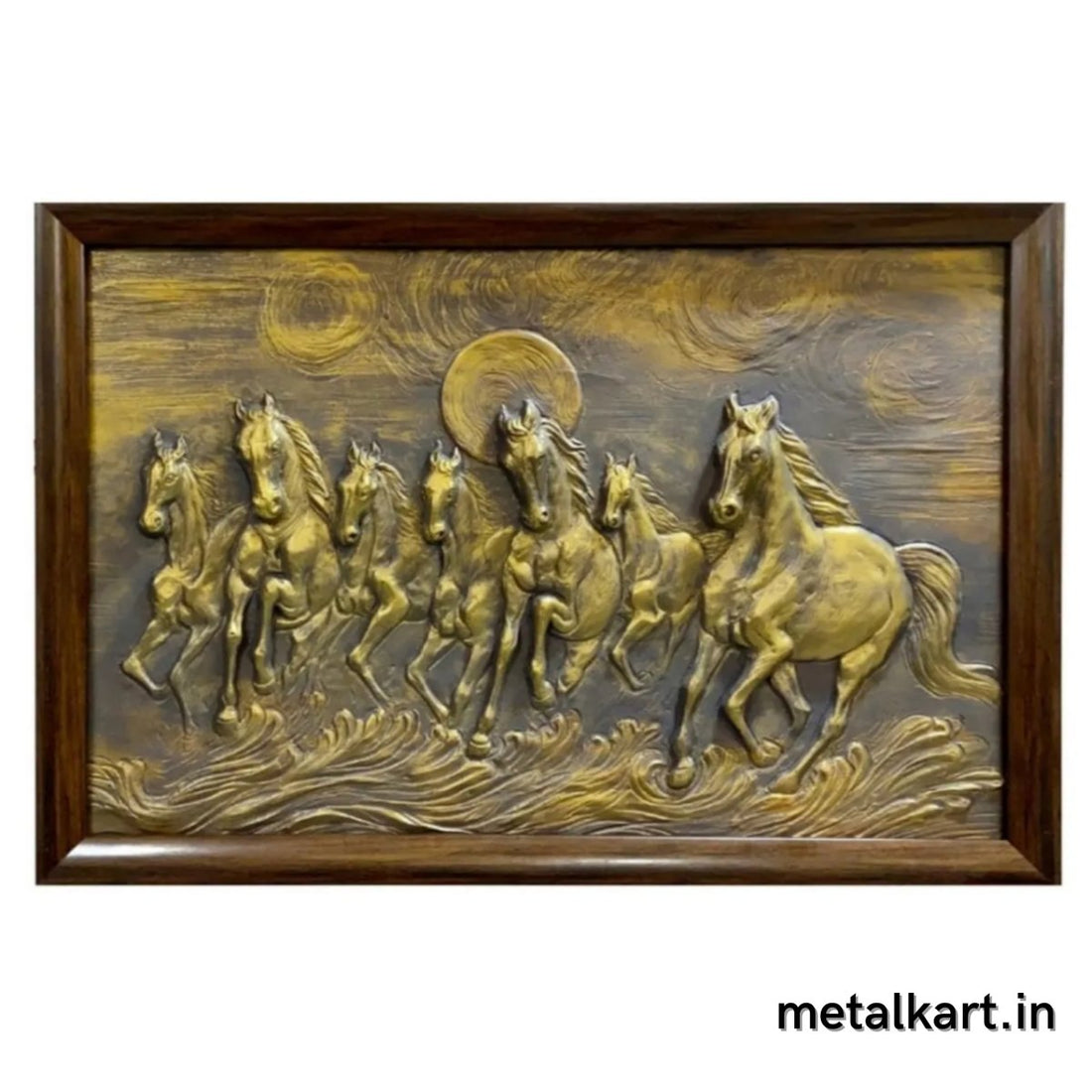 7 Horse with Sun Fibre 3D Wall Art (36 x 24 Inches)