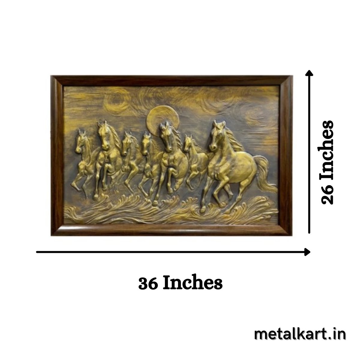 7 Horse with Sun Fibre 3D Wall Art (36 x 24 Inches)