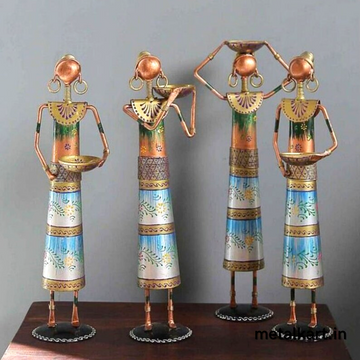 Metalkart Special Multicolor 4 Working Ladies Table top (6.5*6.5*14.5 Inches)