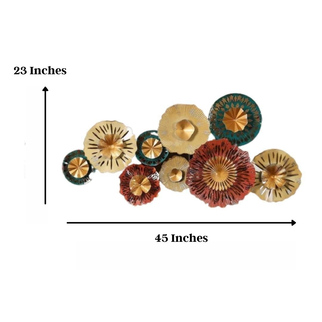 9 Big Iron Leafs Wall hanging Art (45 x 23 Inches)