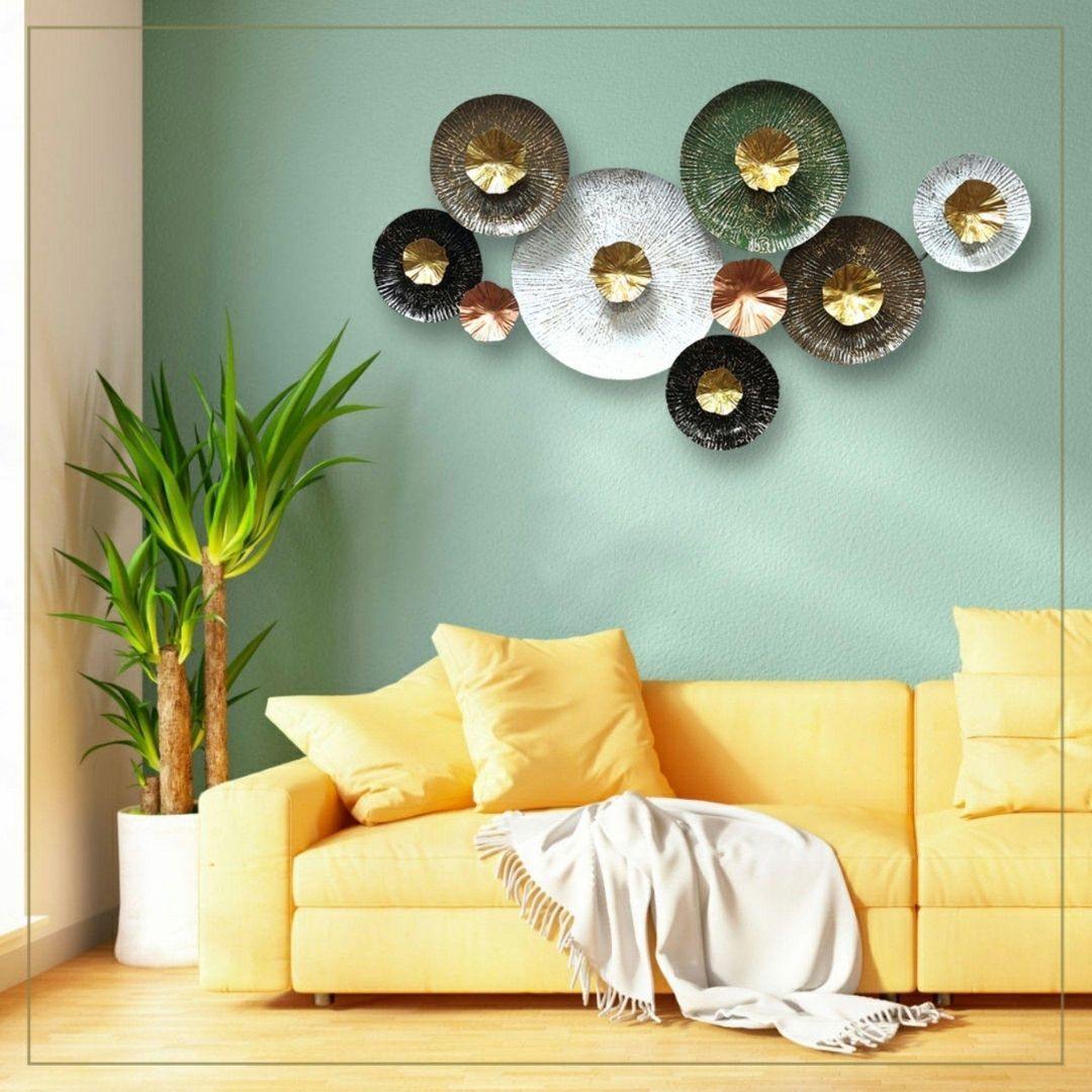 9 iron Plates Abstract wall art for home, office ( 38 x 20 Inches)