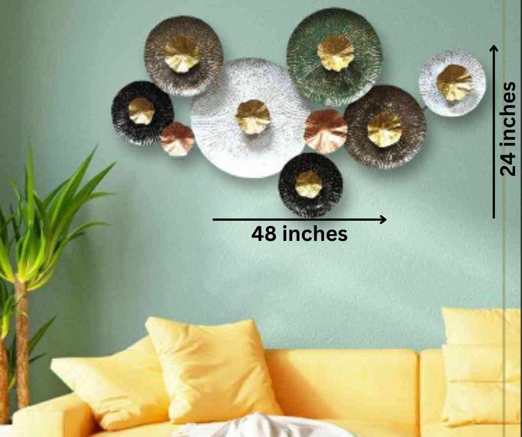 9 iron Plates Abstract wall art for home, office ( 48 x 24 Inches)