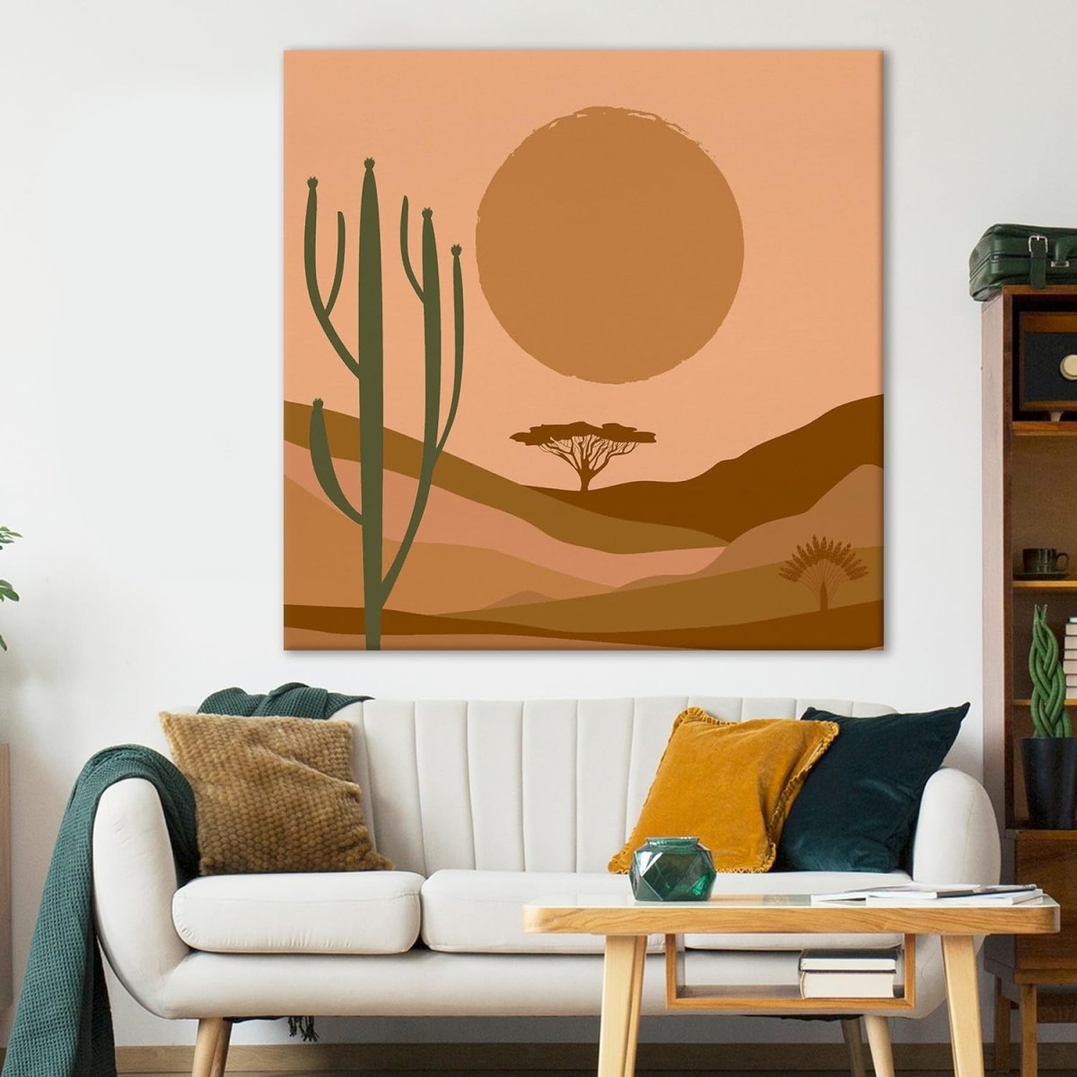 A Desert Encounter Canvas Wall Painting (36 x 36 Inches)