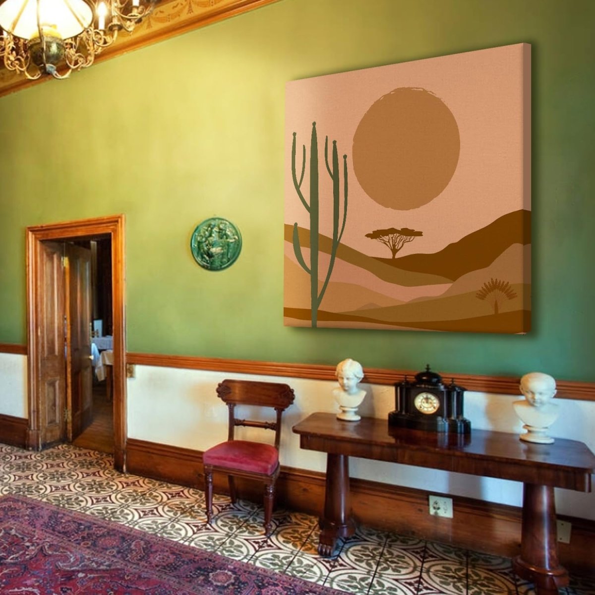 A Desert Encounter Canvas Wall Painting (36 x 36 Inches)