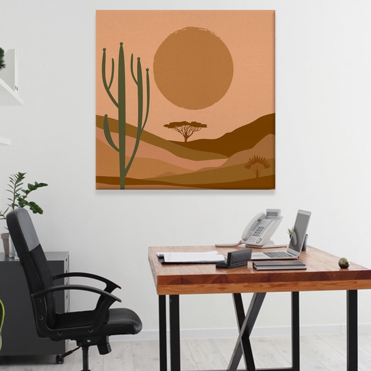 A Desert Encounter Canvas Wall Painting (36 x 36 Inches)