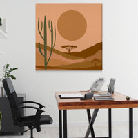 Thumbnail for A Desert Encounter Canvas Wall Painting (36 x 36 Inches)